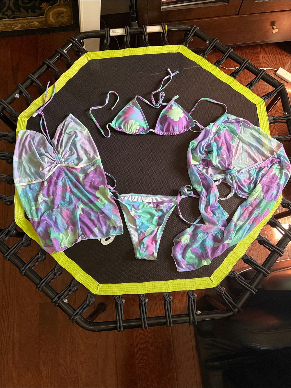 Pastel Tie-Dye Bikini Set with Cover-Ups